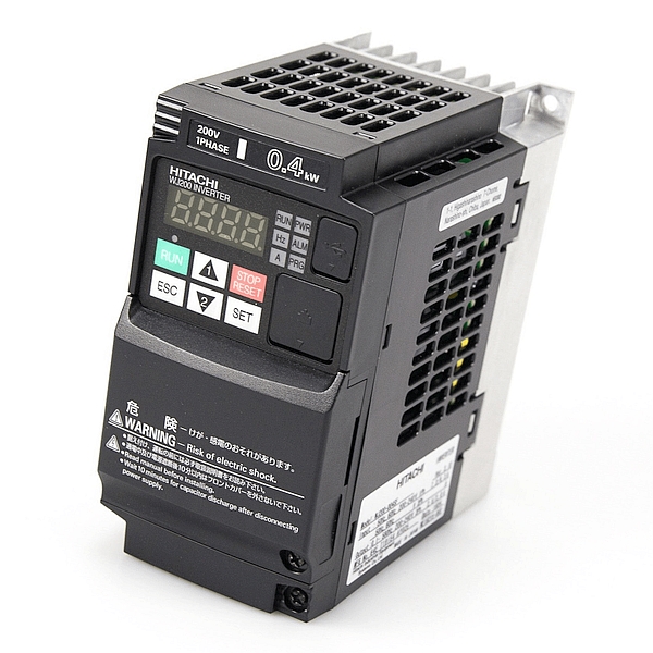 HITACHI, měnič frekvence 0.4kW, typ WJ200-004SFE, napájení 1 fáze, IP20