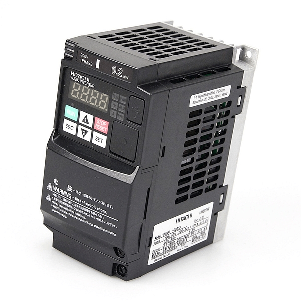 HITACHI, měnič frekvence 0.2kW, typ WJ200-002SFE, napájení 1 fáze, IP20