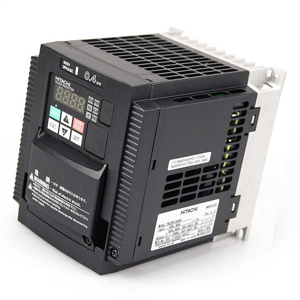 HITACHI, měnič frekvence 0.4kW, typ WJ200-004HFE, napájení 3 fáze, IP20