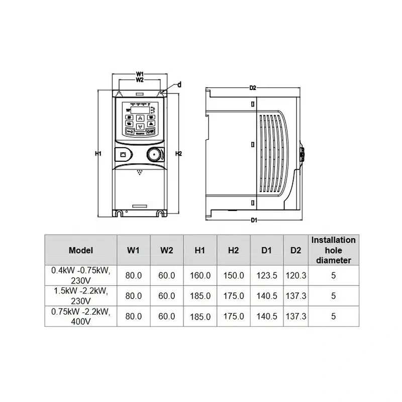 HITACHI, měnič frekvence 0.75 kW, typ S1-00032HFE, IP20, napájení 3 fáze