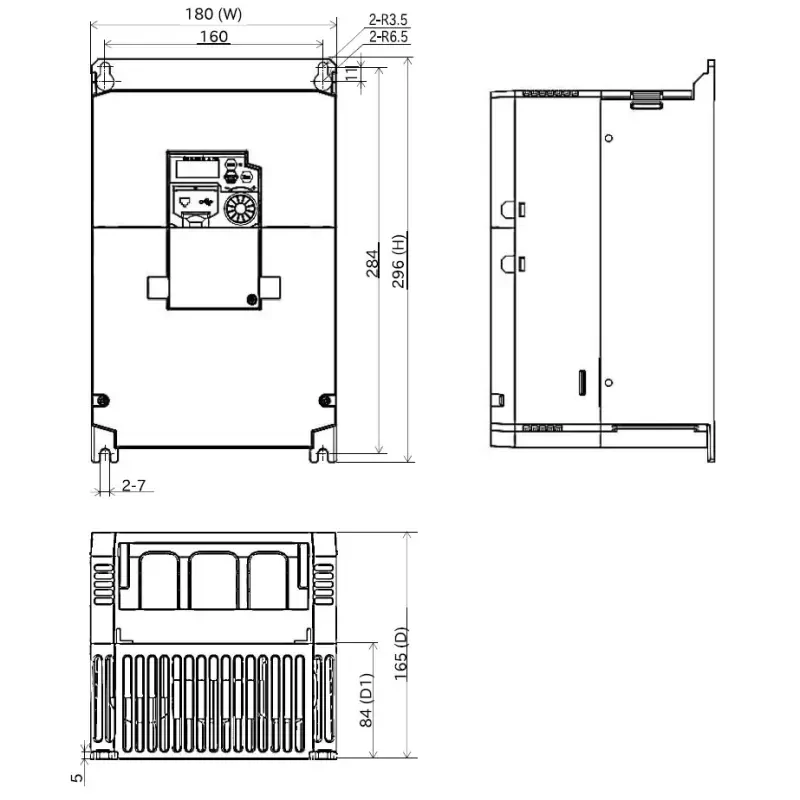 HITACHI, měnič frekvence 11kW, typ C1-110HFE, napájení 3 fáze, IP20