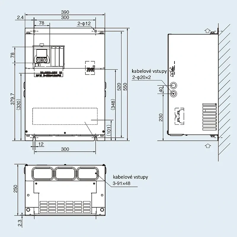 HITACHI, měnič frekvence 45.0 kW, typ P1-01160HFEF, IP20, napájení 3 fáze