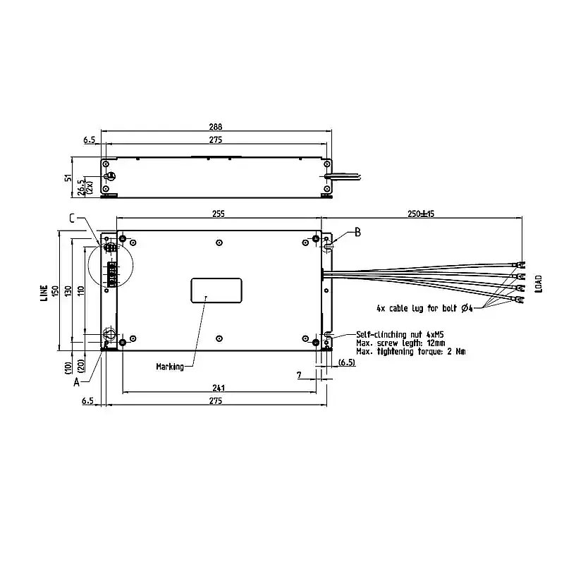 FPF-P1340-7, odrušovací filtr k měniči, třída 'B'