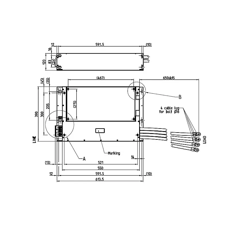 FPF-P1340-175, odrušovací filtr k měniči, třída 'B'
