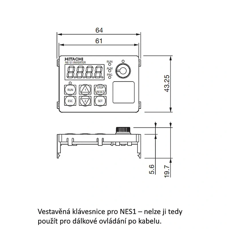 NES1-OP, ovládací panel pro měniče řady NE-S1